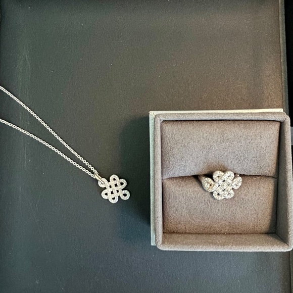 SLANE Sterling and Pave Eternity Knot Necklace - Picture 16 of 16